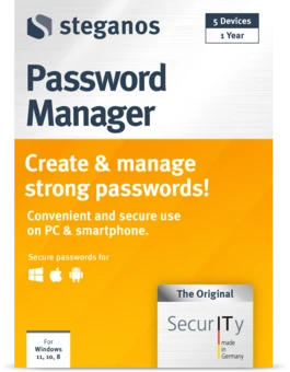 Steganos Password Manager packaging — front
